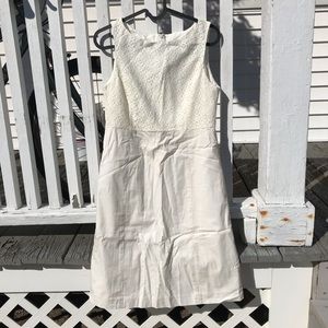 White lace and cotton spring dress